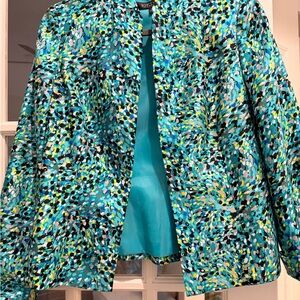 Kasper Women's Vibrant Blue and Green Blazer